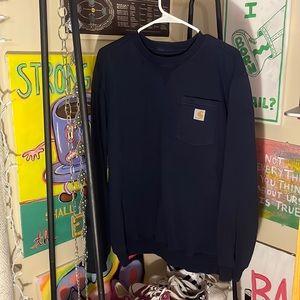 Carhartt: oversized, navy, crewneck with pocket